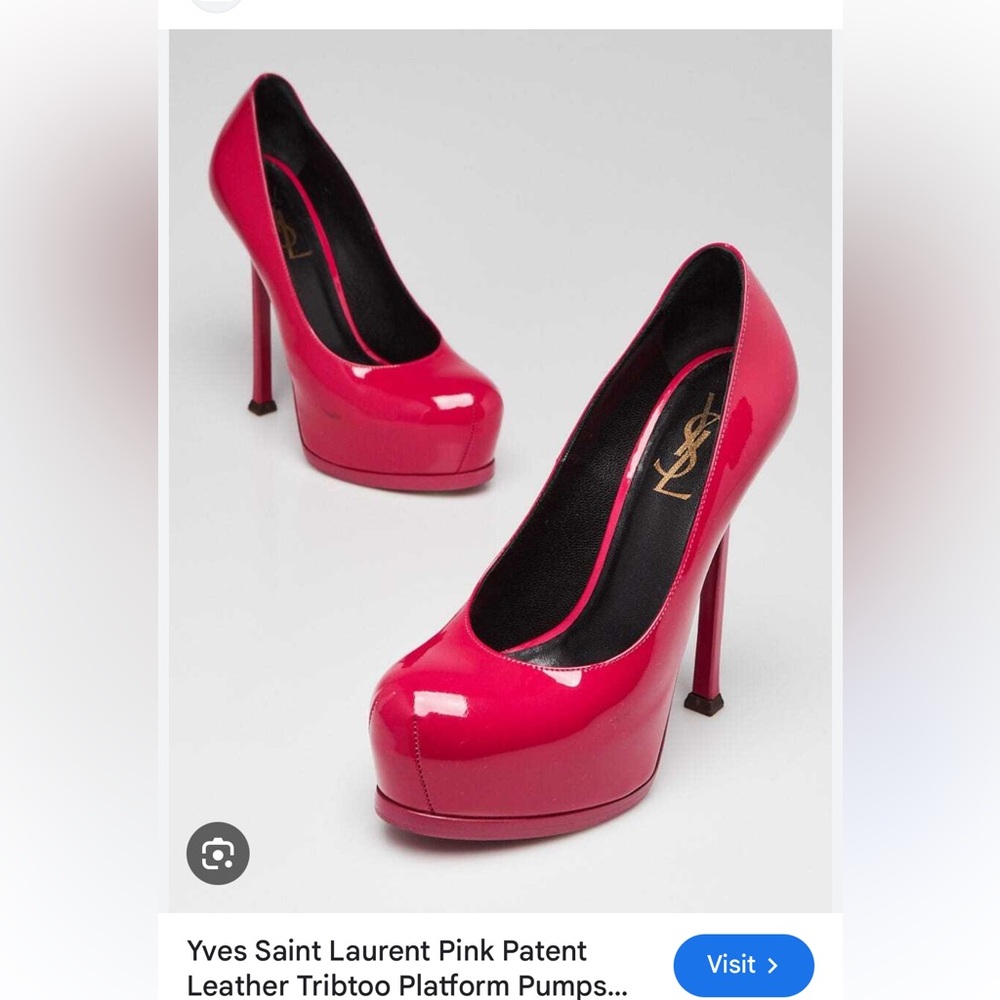 YSL Tribtoo bright pink patent leather heels - Picture 10 of 10